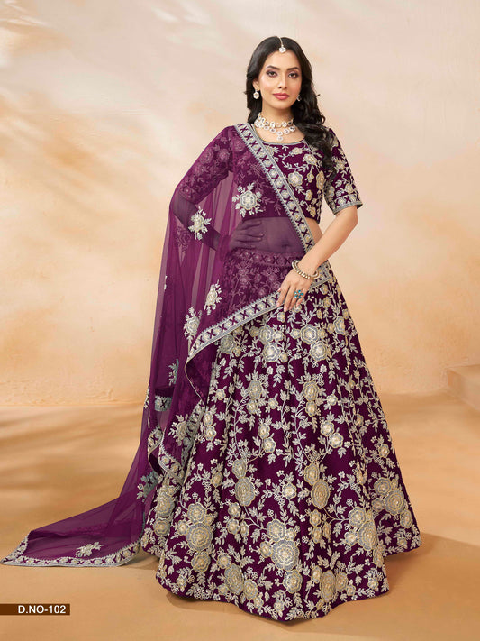 Embroidered Art Silk Sequence Lehenga Choli with Net Dupatta