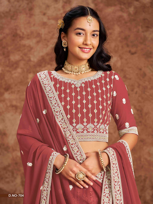 Embroidered Art Silk Lehenga Choli with Net Dupatta