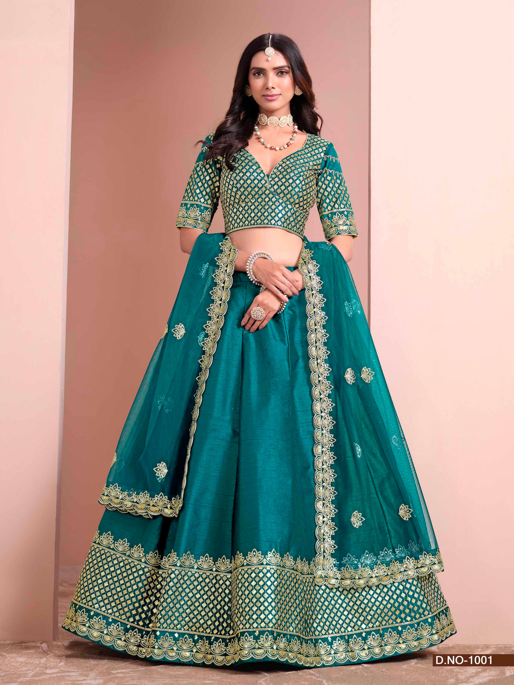Embroidered Art Silk Lehenga Choli with Silk Dupatta