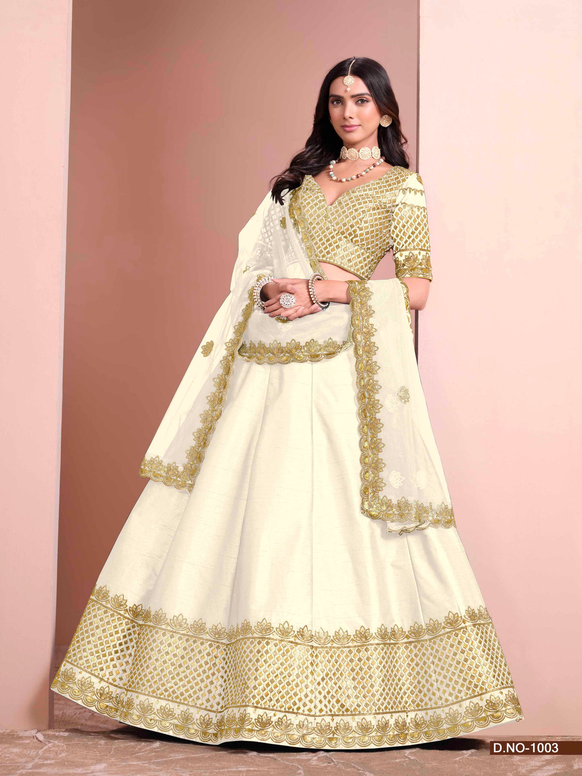 Embroidered Art Silk Lehenga Choli with Silk Dupatta