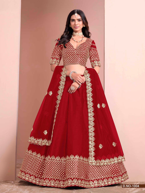 Embroidered Art Silk Lehenga Choli with Silk Dupatta