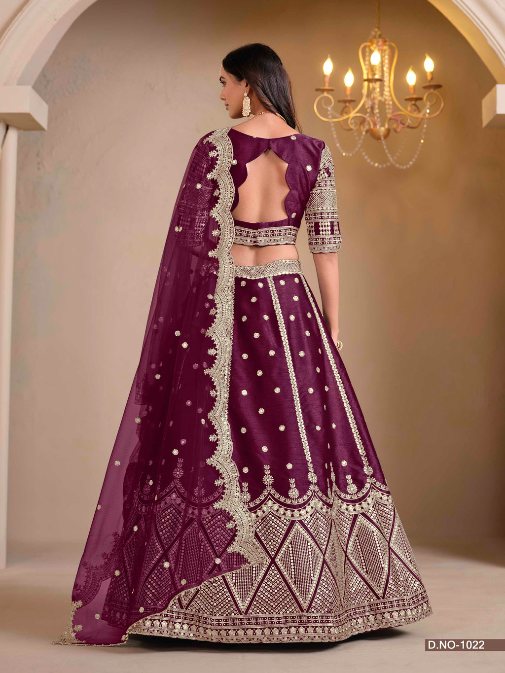 Embroidered Art Silk Lehenga with Cutwork Dupatta