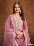 Embroidered Georgette Palazzo Suit with Net Dupatta