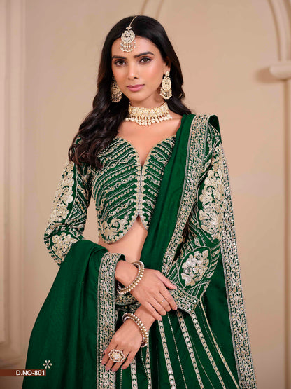 Embroidered Shimmer Art Silk Lehenga Choli with Dupatta