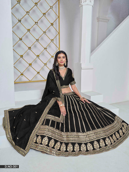Embroidered Art Silk Lehenga Choli with Silk Dupatta