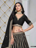 Embroidered Art Silk Lehenga Choli with Silk Dupatta