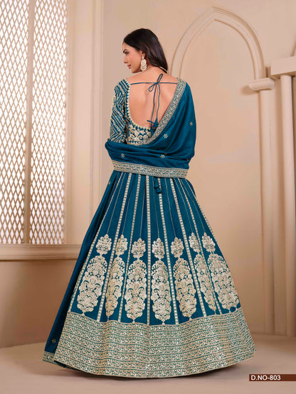 Embroidered Shimmer Art Silk Lehenga Choli with Dupatta