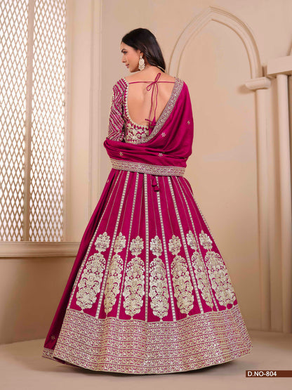 Embroidered Shimmer Art Silk Lehenga Choli with Dupatta