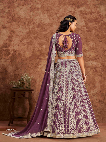 Embroidered Art Silk Lehenga Choli with Net Dupatta