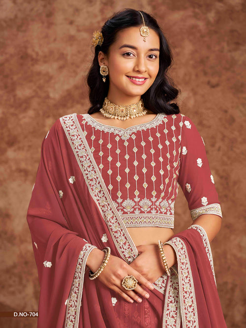 Embroidered Art Silk Lehenga Choli with Net Dupatta