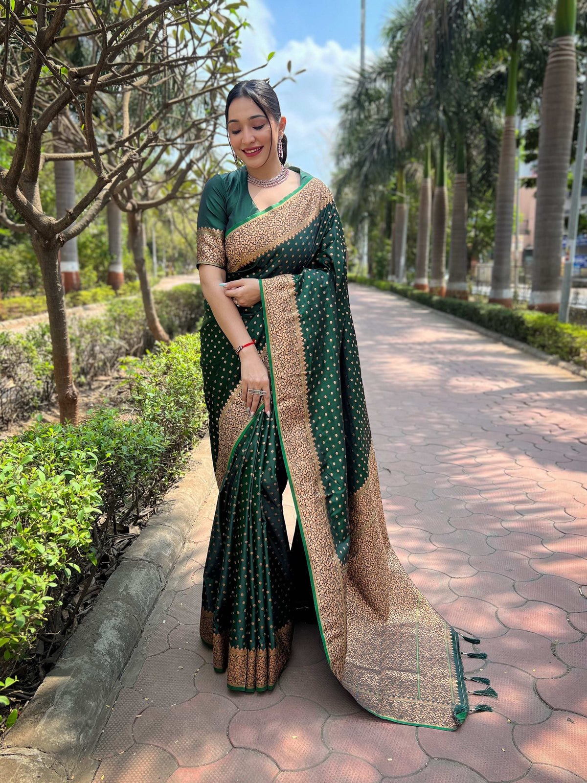 Banarasi Katan Silk Saree with Zari Jaal