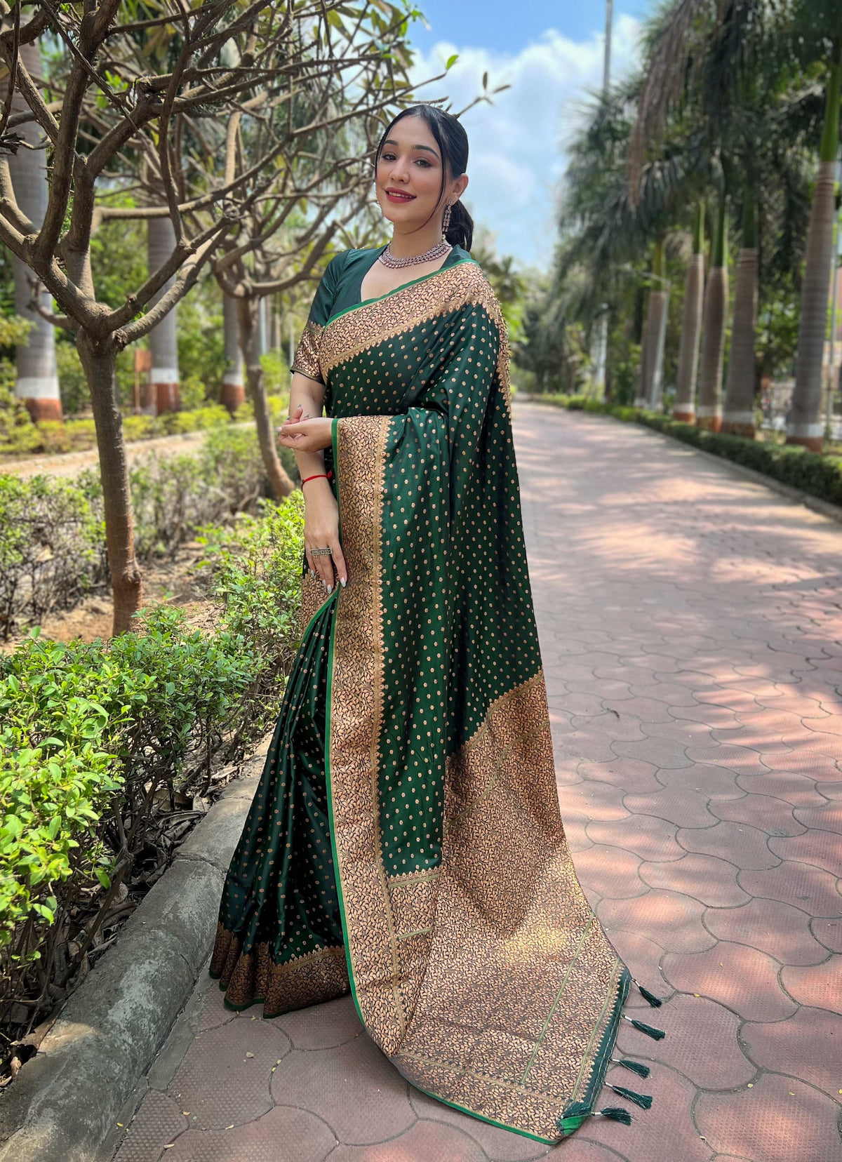 Banarasi Katan Silk Saree with Zari Jaal