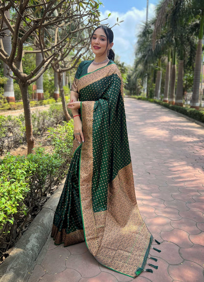 Banarasi Katan Silk Saree with Zari Jaal