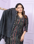 Modal Silk V-Neck Black Kurti with Handwork
