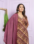 Modal Silk V-Neck Kurti Set in Sand & Rubine