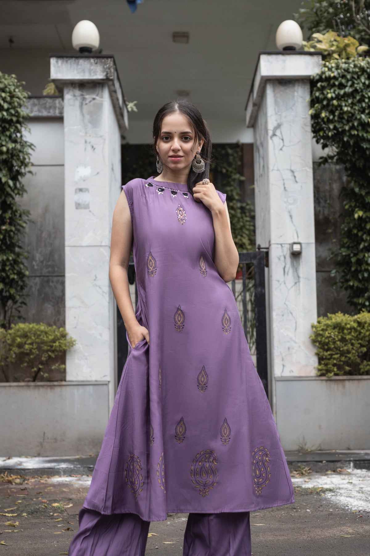 Roman Silk Flared Kurti