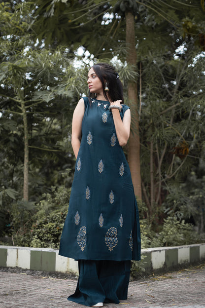 Roman Silk Flared Kurti