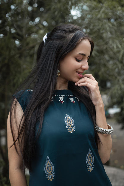 Roman Silk Flared Kurti